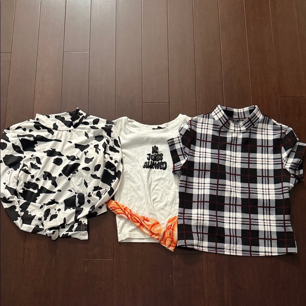Plaid and Graphic Kids Shirt Set